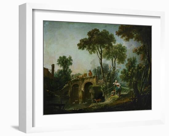 The Bridge, 1751-Francois Boucher-Framed Giclee Print