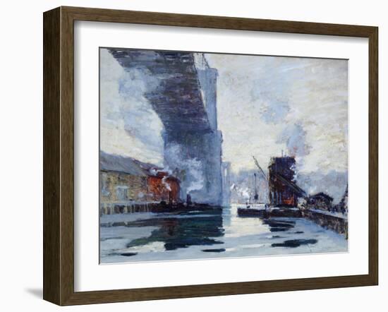 The Bridge, 1914 (Oil on Canvas)-Jonas Lie-Framed Giclee Print