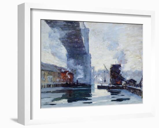 The Bridge, 1914 (Oil on Canvas)-Jonas Lie-Framed Giclee Print