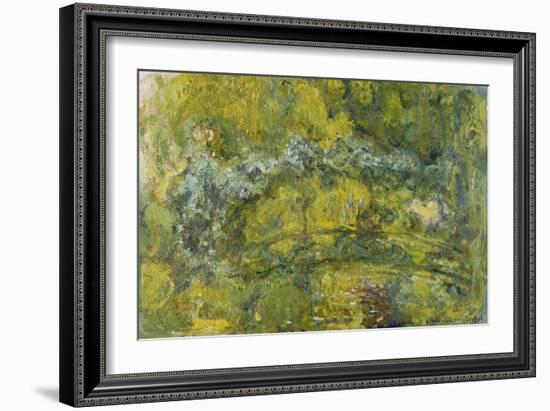 The Bridge across the Lily Pond (Le Passerelle Sur Le Bassin Aux Nymphéas), 1919-Claude Monet-Framed Giclee Print