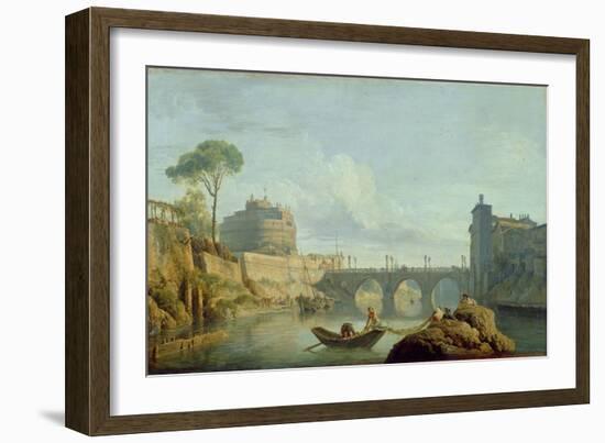 The Bridge and Castle Sant'Angelo, 1745-Claude Joseph Vernet-Framed Giclee Print