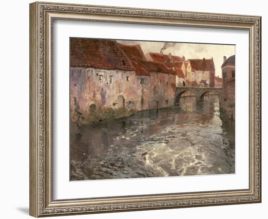 The Bridge at Antwerp (Or Oudenard), 1902-Fritz Thaulow-Framed Giclee Print