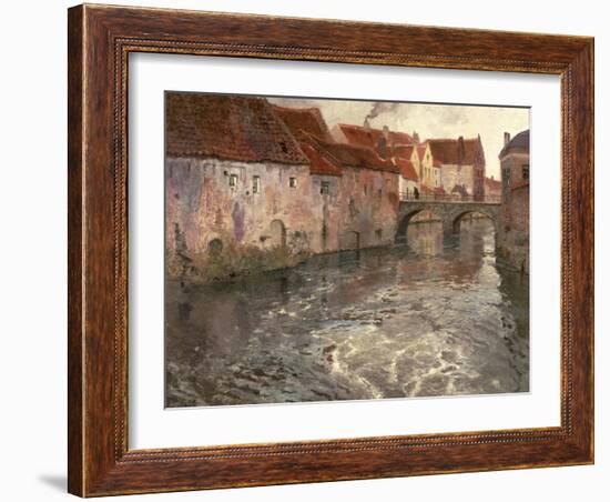 The Bridge at Antwerp (Or Oudenard), 1902-Fritz Thaulow-Framed Giclee Print