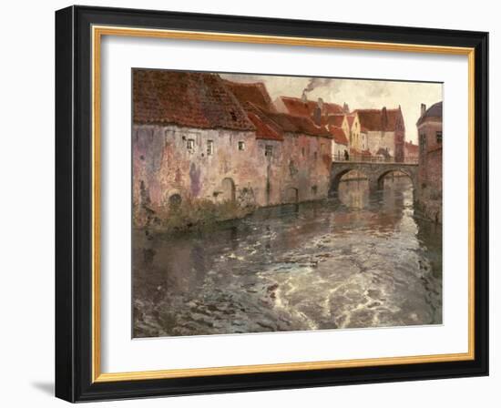 The Bridge at Antwerp (Or Oudenard), 1902-Fritz Thaulow-Framed Giclee Print