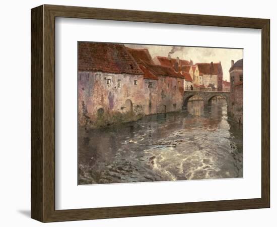 The Bridge at Antwerp (Or Oudenard), 1902-Fritz Thaulow-Framed Giclee Print