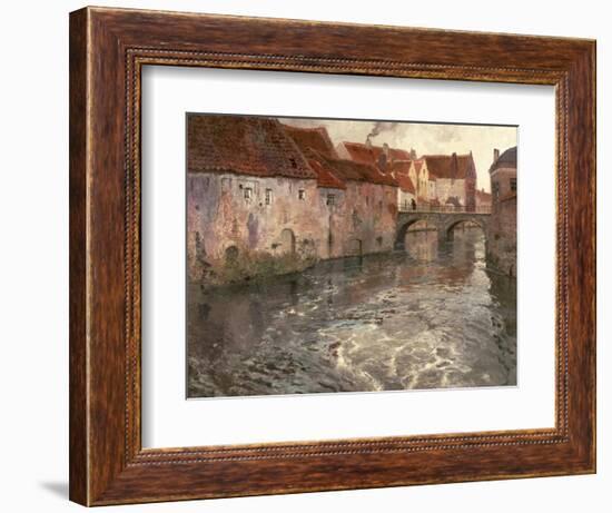 The Bridge at Antwerp (Or Oudenard), 1902-Fritz Thaulow-Framed Giclee Print