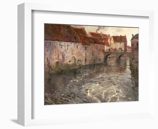 The Bridge at Antwerp (Or Oudenard), 1902-Fritz Thaulow-Framed Giclee Print