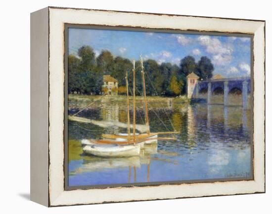 The Bridge at Argenteuil, 1874-Claude Monet-Framed Premier Image Canvas