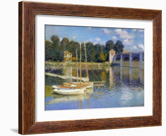 The Bridge at Argenteuil, 1874-Claude Monet-Framed Premium Giclee Print