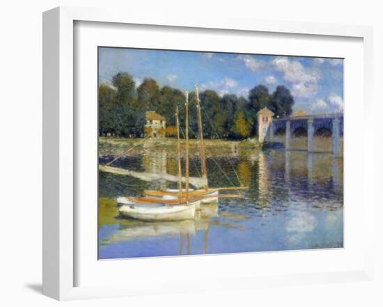 The Bridge at Argenteuil, 1874-Claude Monet-Framed Giclee Print