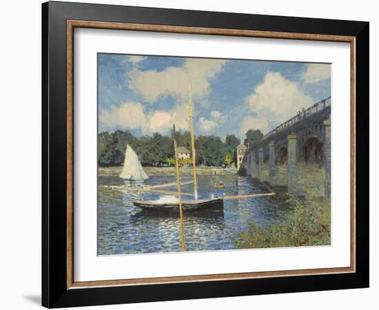 The Bridge at Argenteuil, 1874-Claude Monet-Framed Giclee Print