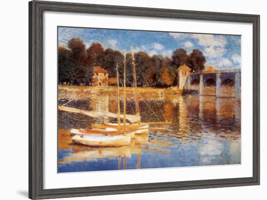 The Bridge at Argenteuil-Claude Monet-Framed Art Print