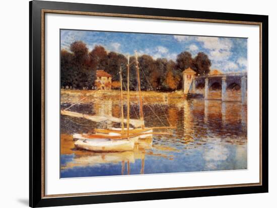 The Bridge at Argenteuil-Claude Monet-Framed Art Print