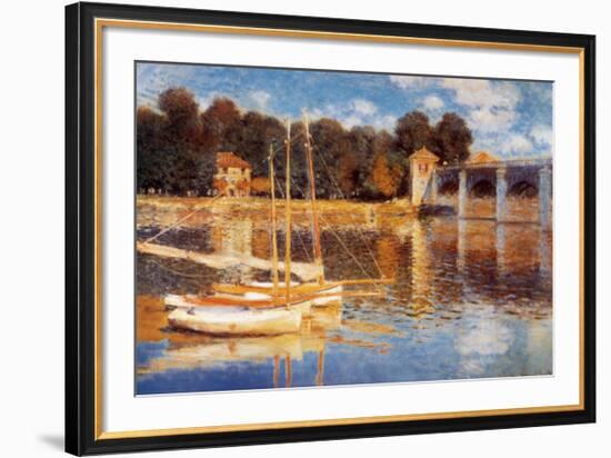 The Bridge at Argenteuil-Claude Monet-Framed Art Print