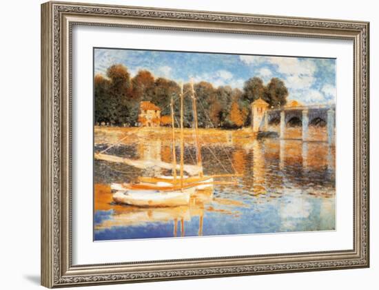 The Bridge at Argenteuil-Claude Monet-Framed Art Print