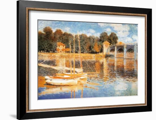 The Bridge at Argenteuil-Claude Monet-Framed Art Print