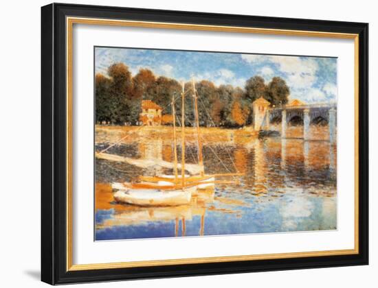 The Bridge at Argenteuil-Claude Monet-Framed Art Print