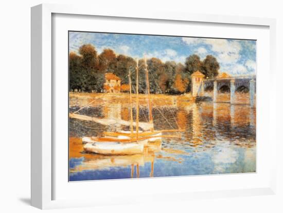 The Bridge at Argenteuil-Claude Monet-Framed Art Print