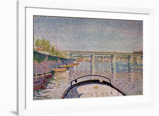 The Bridge at Asnieres, 1888-Paul Signac-Framed Giclee Print