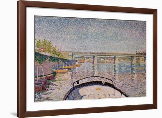 The Bridge at Asnieres, 1888-Paul Signac-Framed Giclee Print