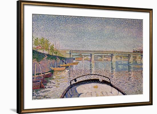 The Bridge at Asnieres, 1888-Paul Signac-Framed Giclee Print