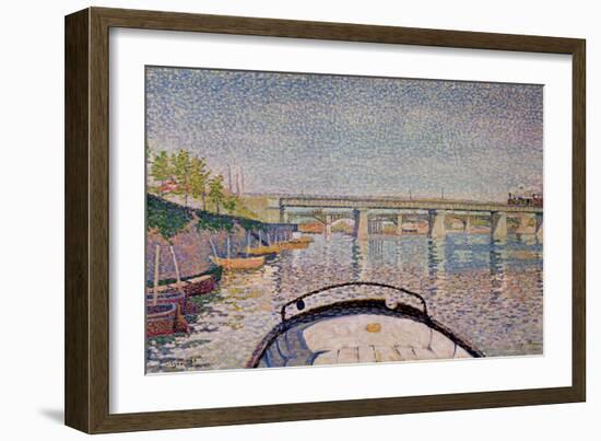 The Bridge at Asnieres, 1888-Paul Signac-Framed Giclee Print