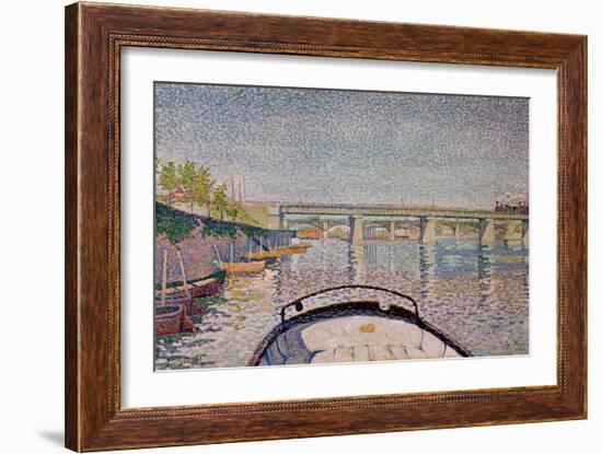 The Bridge at Asnieres, 1888-Paul Signac-Framed Giclee Print