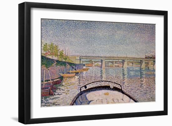 The Bridge at Asnieres, 1888-Paul Signac-Framed Giclee Print