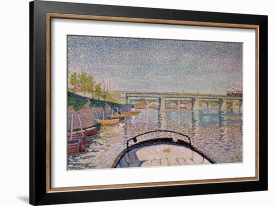 The Bridge at Asnieres, 1888-Paul Signac-Framed Giclee Print