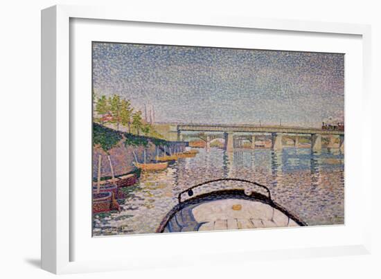 The Bridge at Asnieres, 1888-Paul Signac-Framed Giclee Print