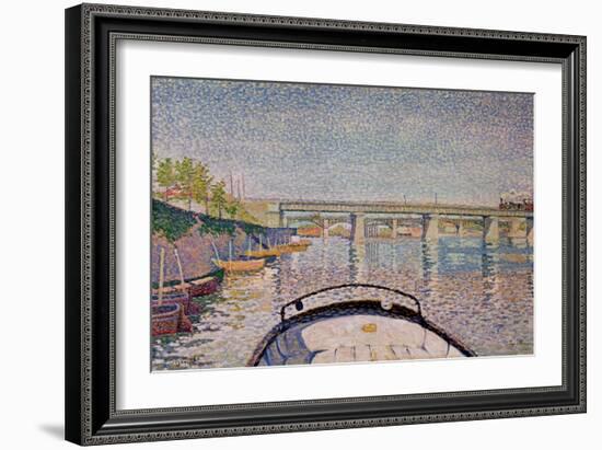 The Bridge at Asnieres, 1888-Paul Signac-Framed Giclee Print