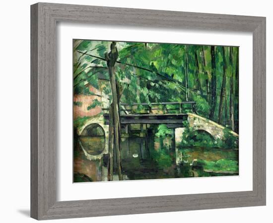 The Bridge at Maincy, or the Bridge at Mennecy, or the Little Bridge, circa 1879-Paul Cézanne-Framed Giclee Print