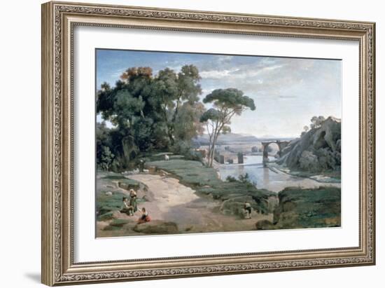 The Bridge at Narni, 1827-Jean-Baptiste-Camille Corot-Framed Giclee Print