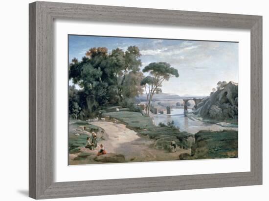 The Bridge at Narni, 1827-Jean-Baptiste-Camille Corot-Framed Giclee Print