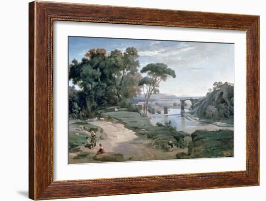 The Bridge at Narni, 1827-Jean-Baptiste-Camille Corot-Framed Giclee Print