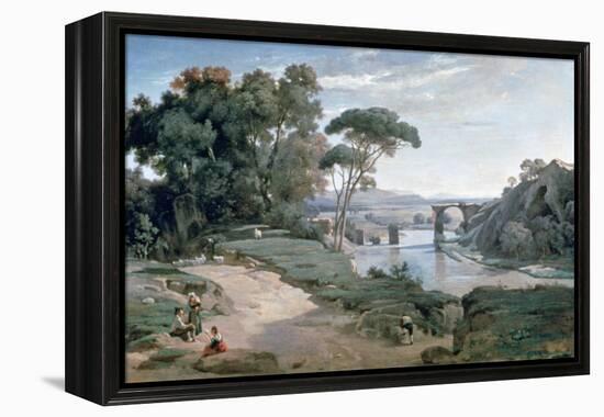 The Bridge at Narni, 1827-Jean-Baptiste-Camille Corot-Framed Premier Image Canvas