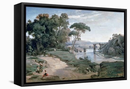 The Bridge at Narni, 1827-Jean-Baptiste-Camille Corot-Framed Premier Image Canvas