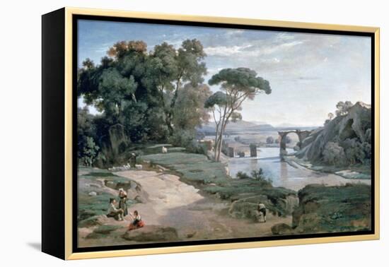 The Bridge at Narni, 1827-Jean-Baptiste-Camille Corot-Framed Premier Image Canvas