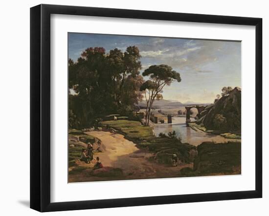 The Bridge at Narni, c.1826-27-Jean-Baptiste-Camille Corot-Framed Giclee Print