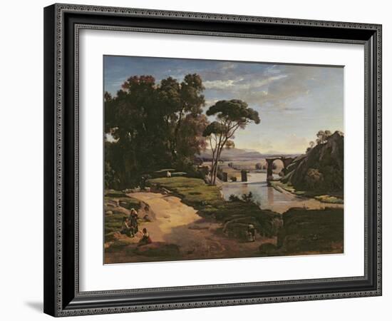 The Bridge at Narni, c.1826-27-Jean-Baptiste-Camille Corot-Framed Giclee Print