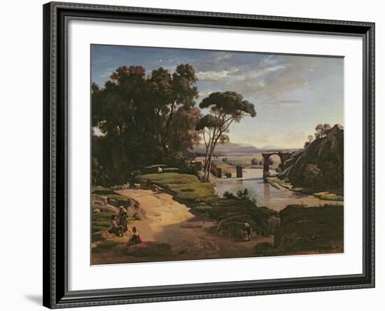 The Bridge at Narni, c.1826-27-Jean-Baptiste-Camille Corot-Framed Giclee Print