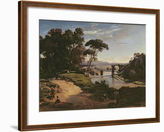 The Bridge at Narni, c.1826-27-Jean-Baptiste-Camille Corot-Framed Giclee Print