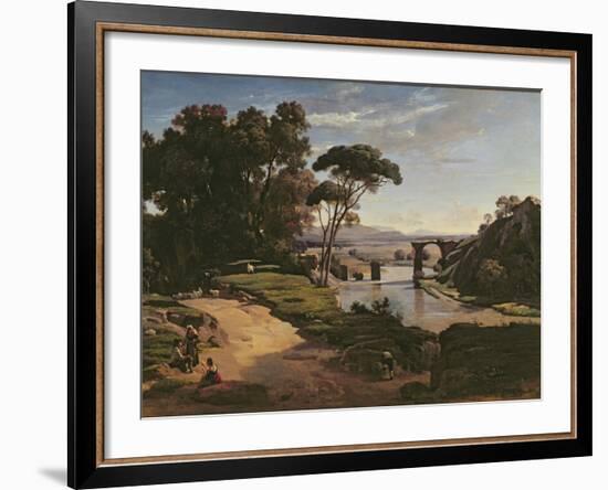 The Bridge at Narni, c.1826-27-Jean-Baptiste-Camille Corot-Framed Giclee Print