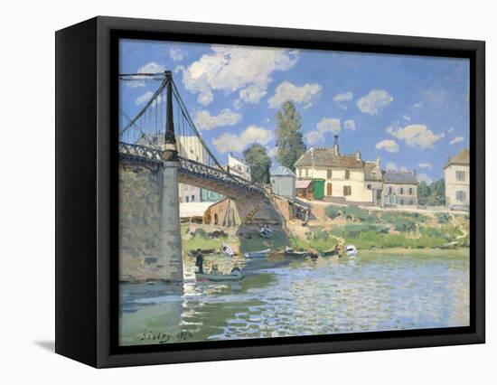 The Bridge at Villeneuve-la-Garenne, 1872-Alfred Sisley-Framed Premier Image Canvas