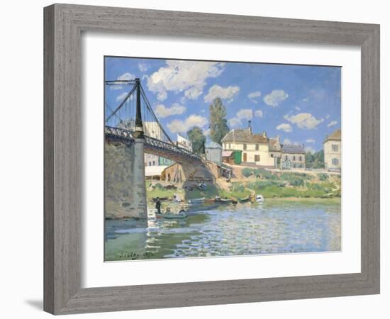 The Bridge at Villeneuve-la-Garenne, 1872-Alfred Sisley-Framed Giclee Print