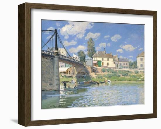 The Bridge at Villeneuve-la-Garenne, 1872-Alfred Sisley-Framed Giclee Print