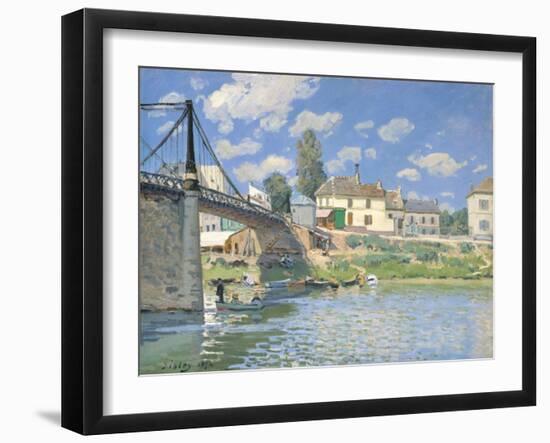 The Bridge at Villeneuve-la-Garenne, 1872-Alfred Sisley-Framed Giclee Print