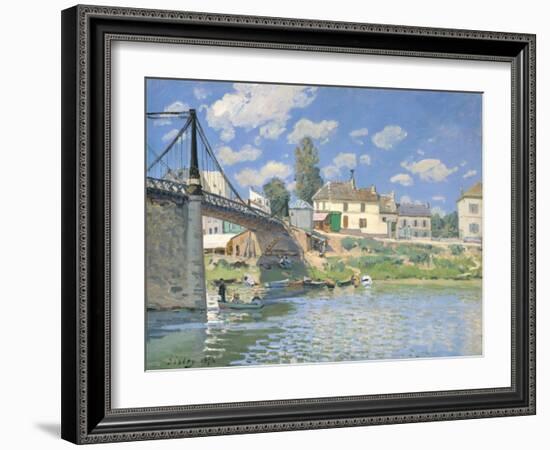 The Bridge at Villeneuve-la-Garenne, 1872-Alfred Sisley-Framed Giclee Print