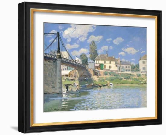 The Bridge at Villeneuve-la-Garenne, 1872-Alfred Sisley-Framed Giclee Print