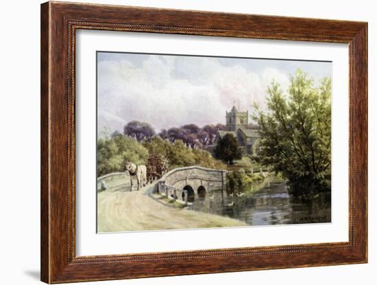 The Bridge, Coombe Bissett, Near Salisbury-Alfred Robert Quinton-Framed Giclee Print